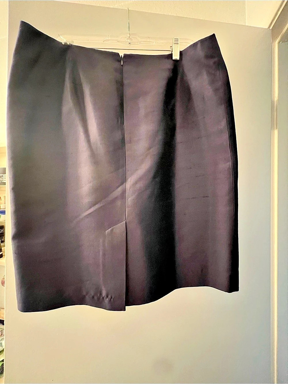 Talbots 14Petite Silk Blend Midi Skirt in Blue